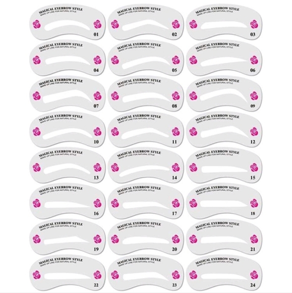 24 Piece Reuseable Eyebrow Shaping Stencil Template Set for Flawless Eye… - Picture 4 of 6